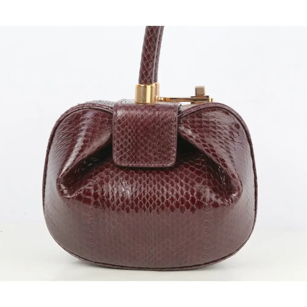 Gabriela Hearst Demi Bag Brown Snakeskin Leather Top Handle - Picture 4 of 16